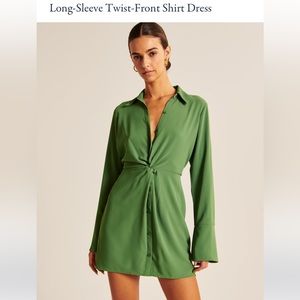 Abercrombie Long Sleeve Twist-Front Shirt Dress